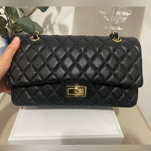 Cowhide Leather Quilted Chain Bag